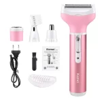 Kemei KM-6637 Multi Functional 4 In 1 Shaver For Women