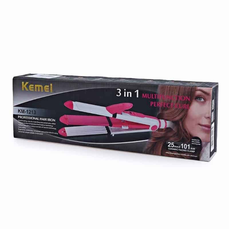 Kemei KM-1213 Professional Ceramic Coating 3 In 1 Hair Iron Curler Curling Iron Hair Styling