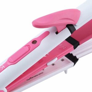 This multi functional 3 in 1 hair straightener wave curler has a good-looking appearance and smooth-touch design. It has ceramic heating plate, cool temperature and 200 degrees anion to protect the hair, which make professional hairdressing effective, simple and convenient. It is also eco-friendly and energy-saving, providing comfortable using experience. Kemie Straightener plus Hair curler gives super straight styles that never stick to the hair.