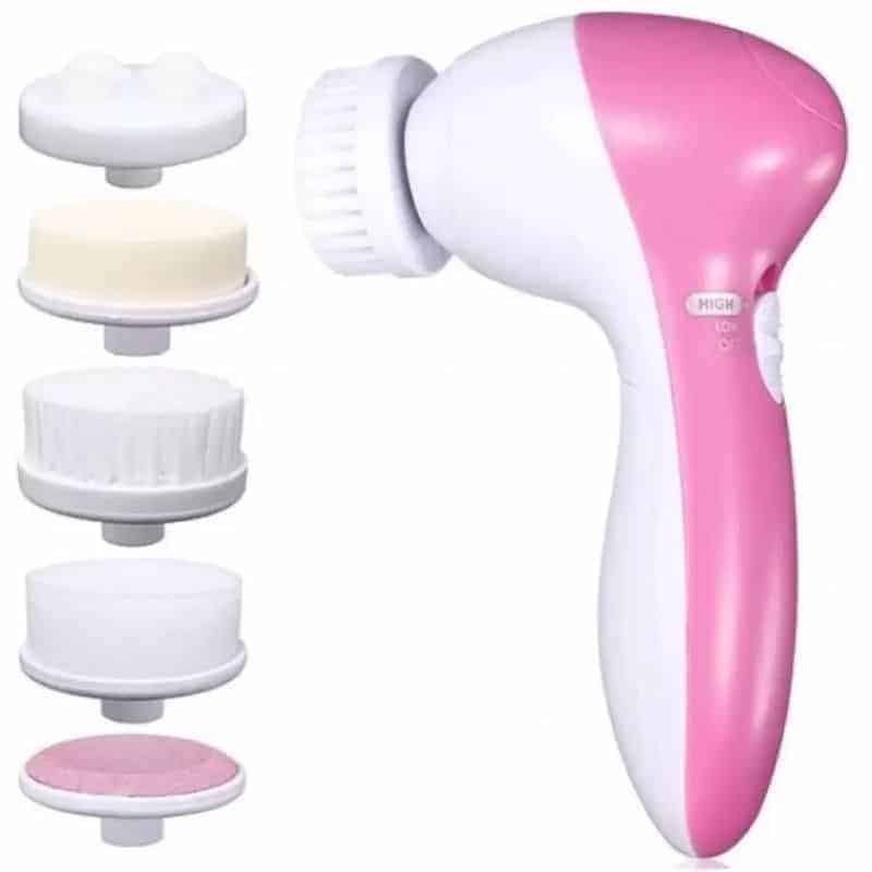 AE-8782 5-in-1 Beauty Care Massager Facial Cleanser System & Brush