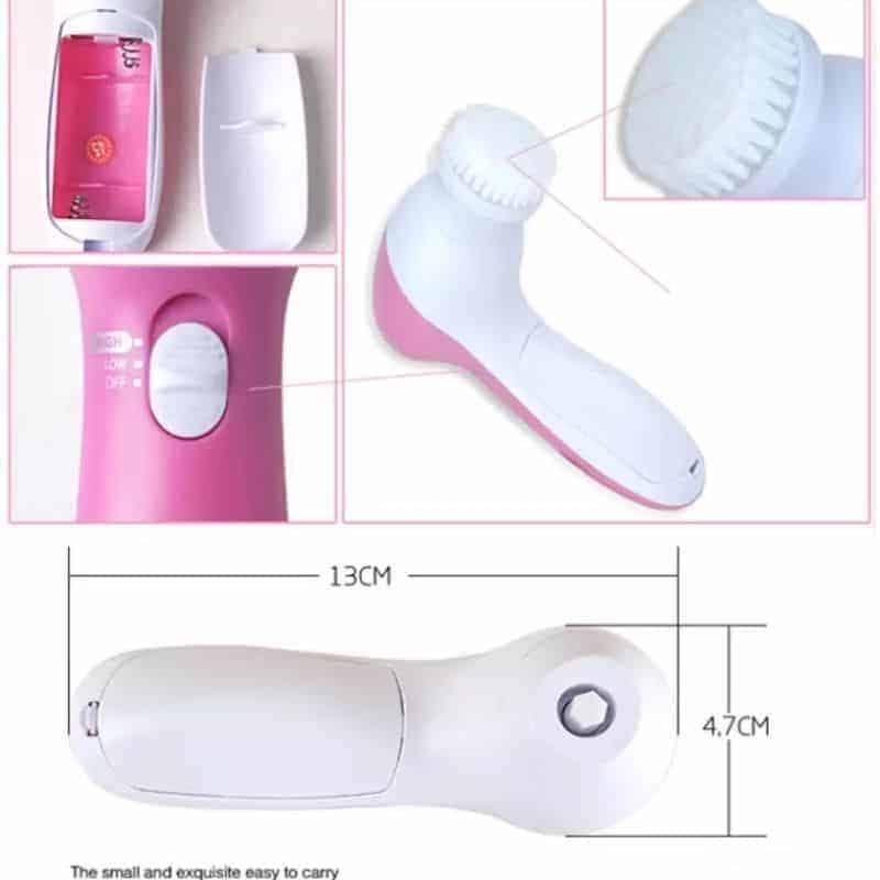 AE-8782 5-in-1 Beauty Care Massager Facial Cleanser System & Brush