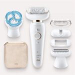 Braun SES 9010 3D,Braun Silk-epil 9 Flex Set - Epilator Flexible Head +5 extras & Pouch, White