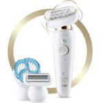 Braun SES 9010 3D,Braun Silk-epil 9 Flex Set - Epilator Flexible Head +5 extras & Pouch, White