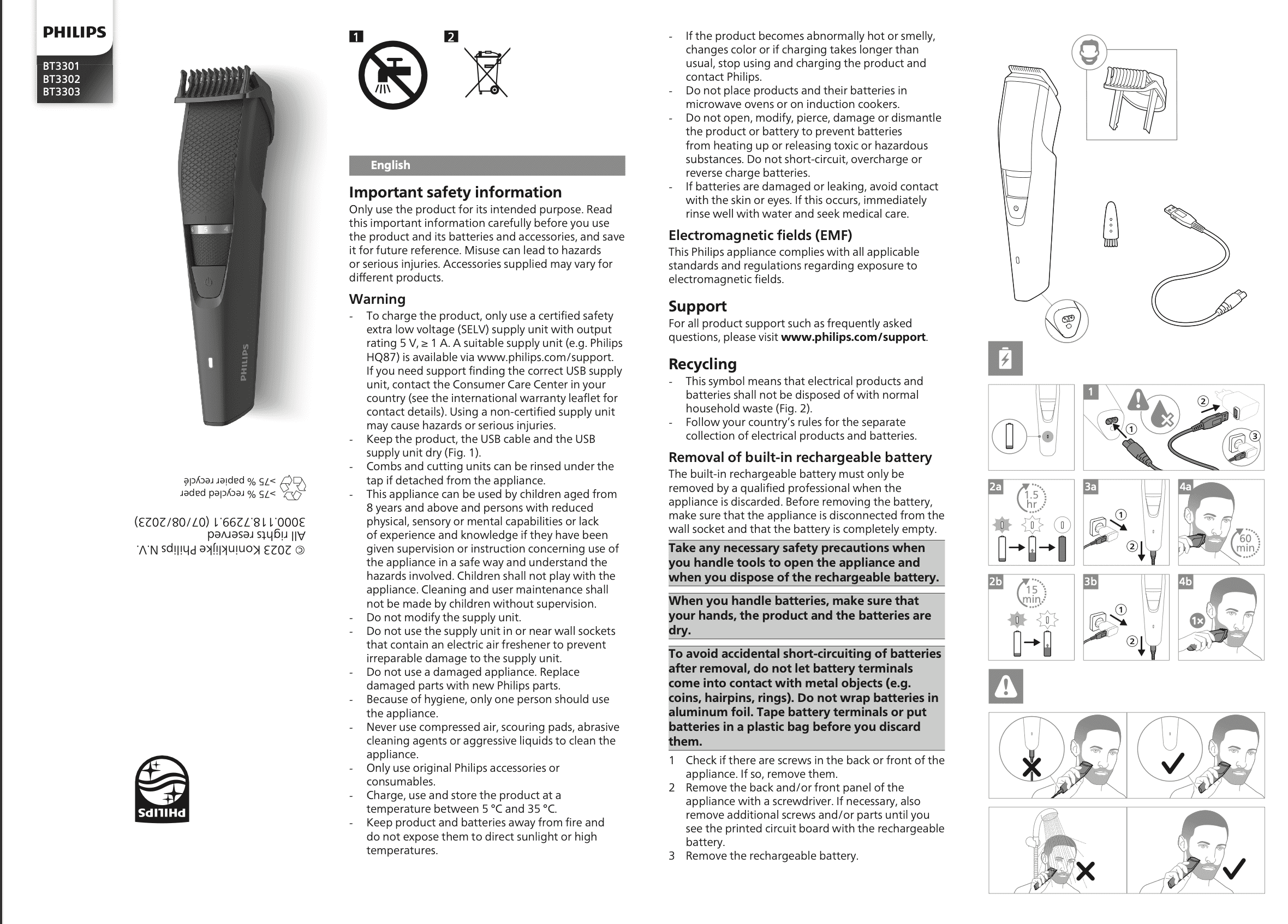 Philips bt3302 15 manual