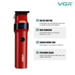 VGR V-987 Professional Hair Trimmer-Red