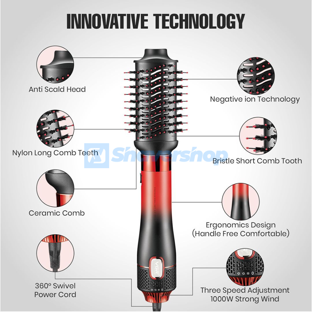 VGR V-484 Professional Hot Air Brush 4-in-1 Multi-Styler For Women