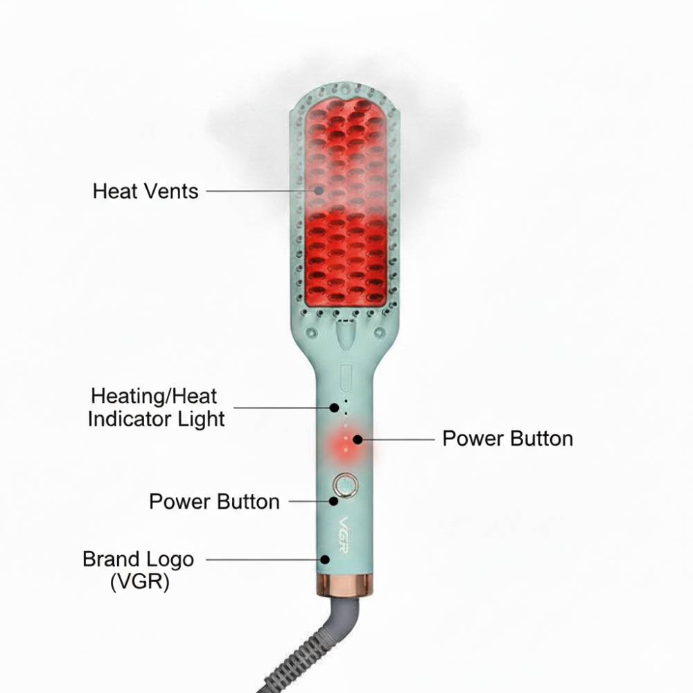 VGR V-592 Hair Straightener Hot Comb and Brush for Women