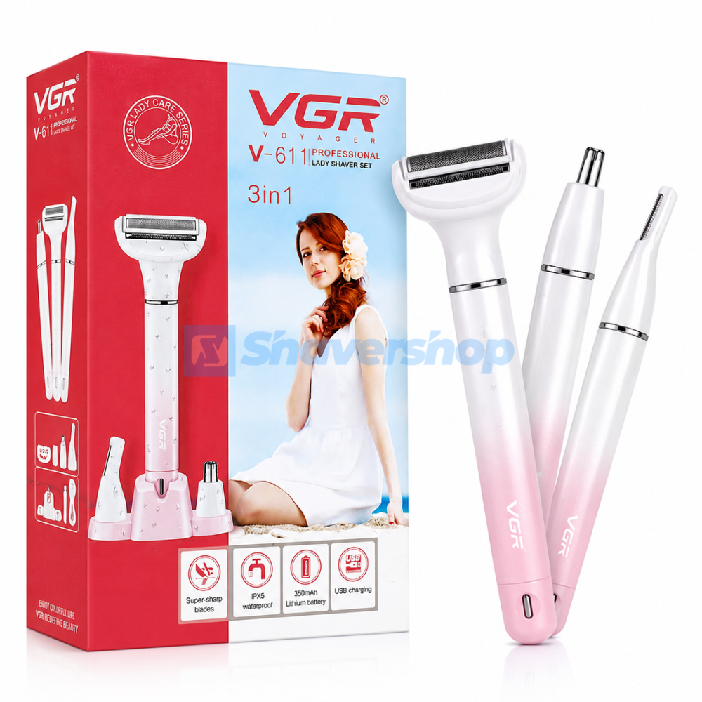 VGR V-611 3 IN 1 Professional Lady Shaver Set