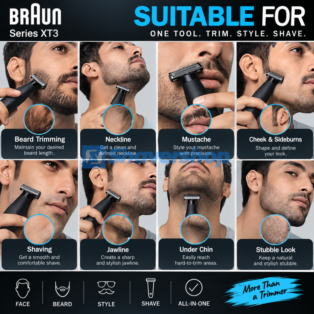 Braun Series XT3100 4D-Blade Face Trimmer & Shaver